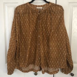 Dôen Jane Blouse Medium Golden Block Print